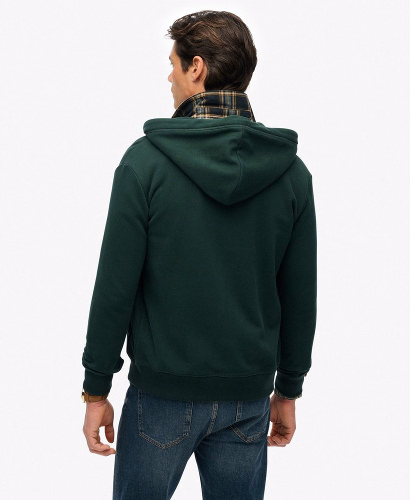 Essential Logo Half Brushed Zip Hoodie