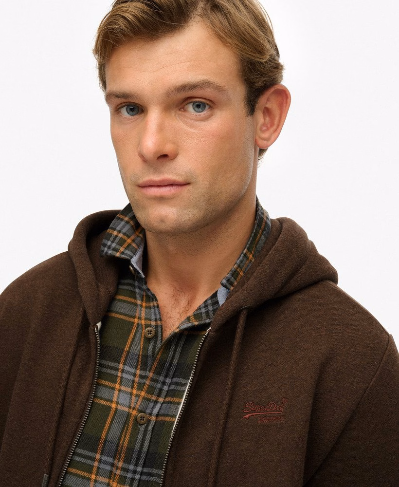 Essential Logo Half Brushed Zip Hoodie