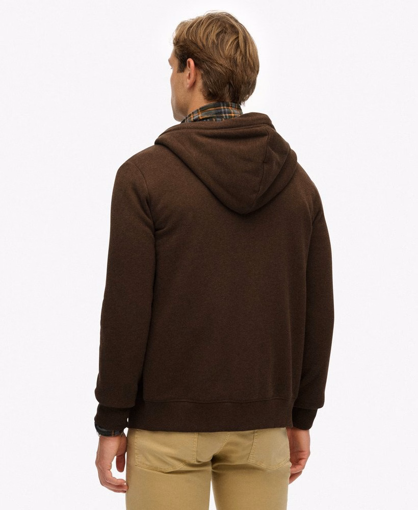 Essential Logo Half Brushed Zip Hoodie