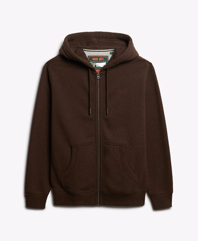Essential Logo Half Brushed Zip Hoodie