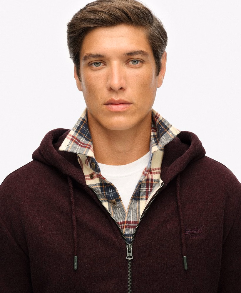 Essential Logo Half Brushed Zip Hoodie