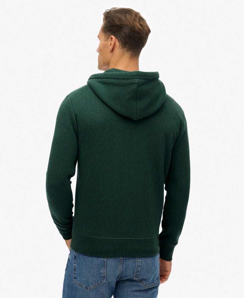 Hoodie met ritssluiting en vintage logo, geborduurd
