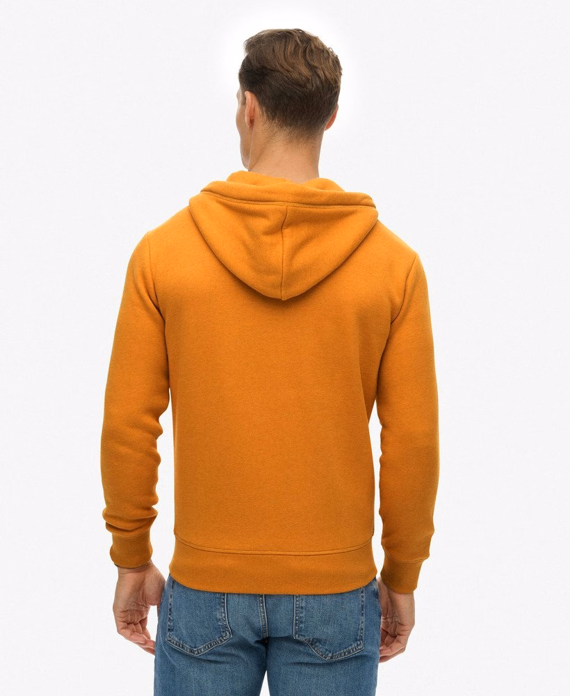 Hoodie met ritssluiting en vintage logo, geborduurd