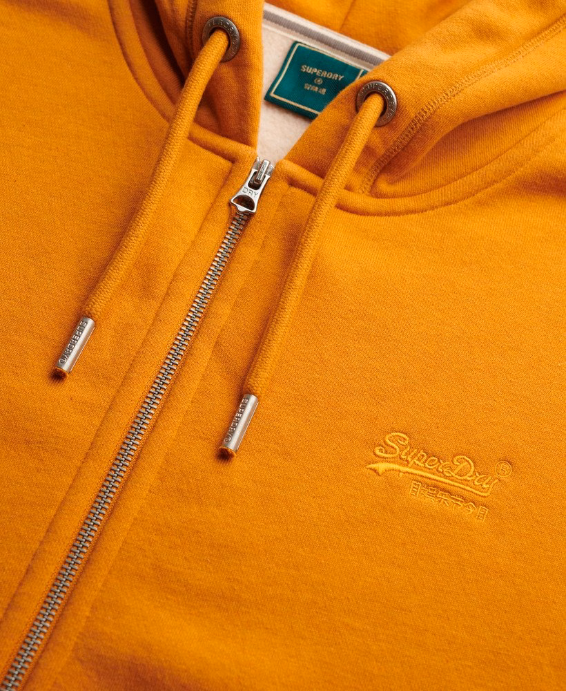 Hoodie met ritssluiting en vintage logo, geborduurd