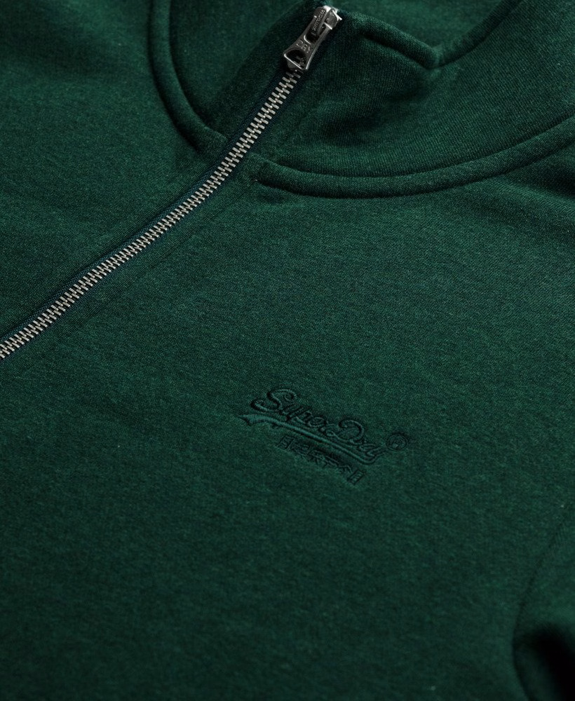 Vintage sweatshirt met geborduurd logo en halve rits