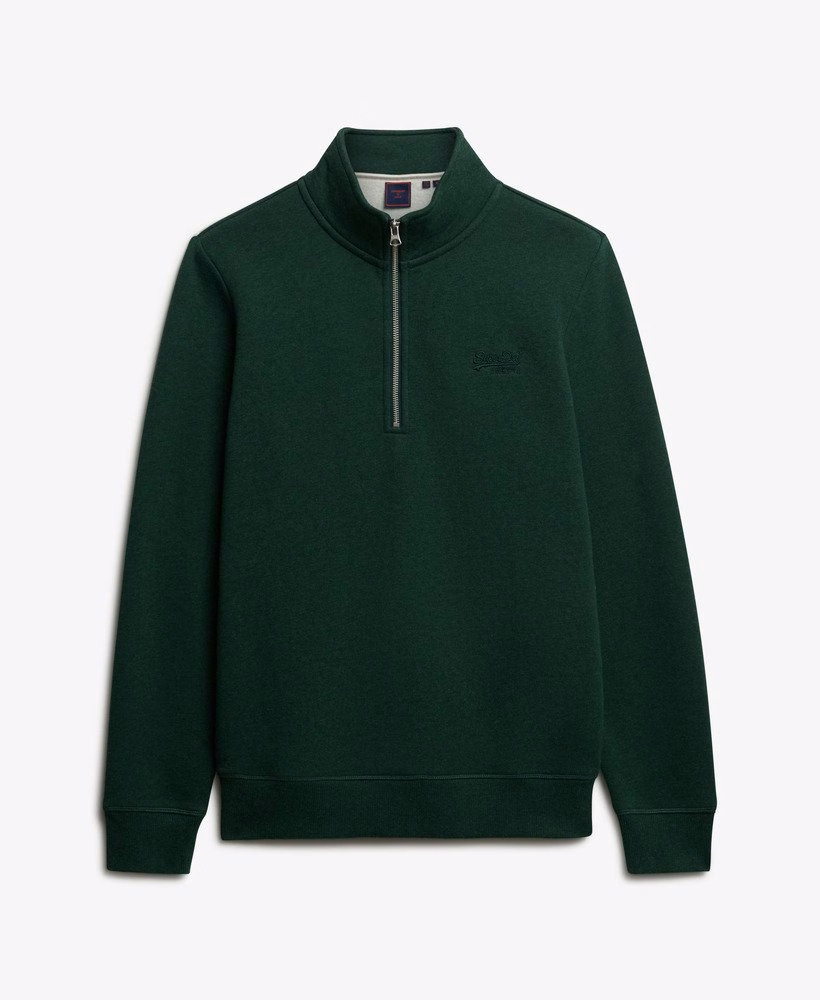 Vintage sweatshirt met geborduurd logo en halve rits
