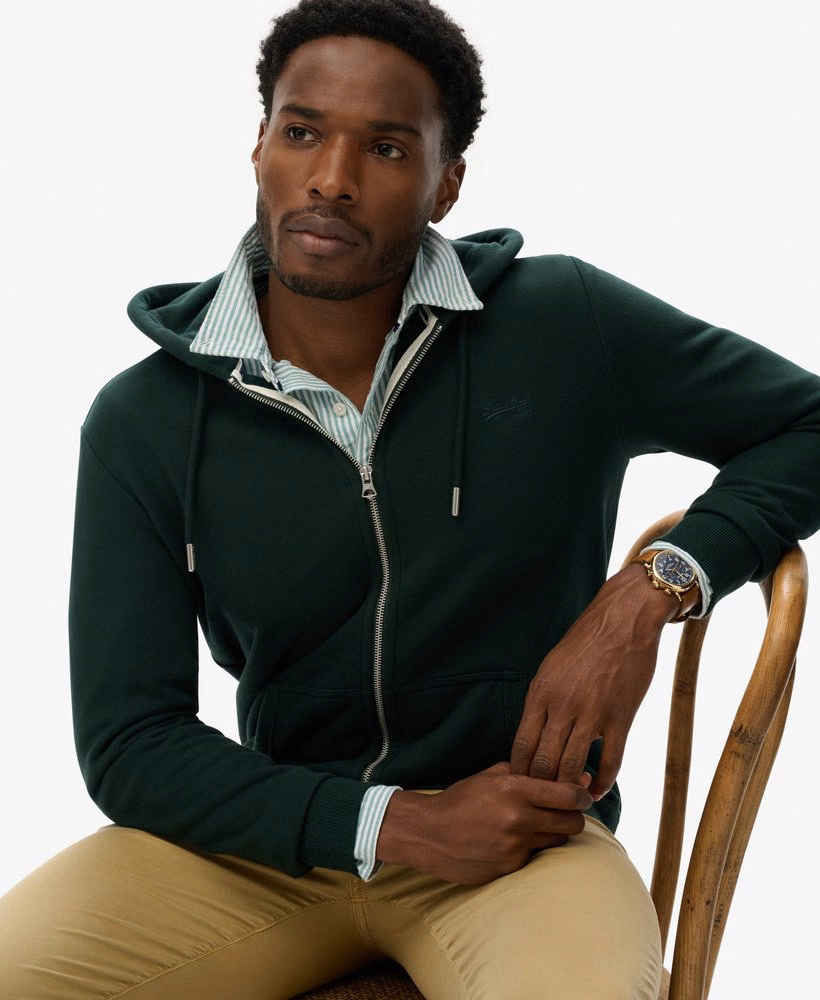 Essential Logo Half Brushed Zip Hoodie