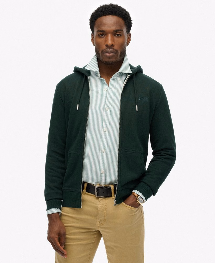 Essential Logo Half Brushed Zip Hoodie