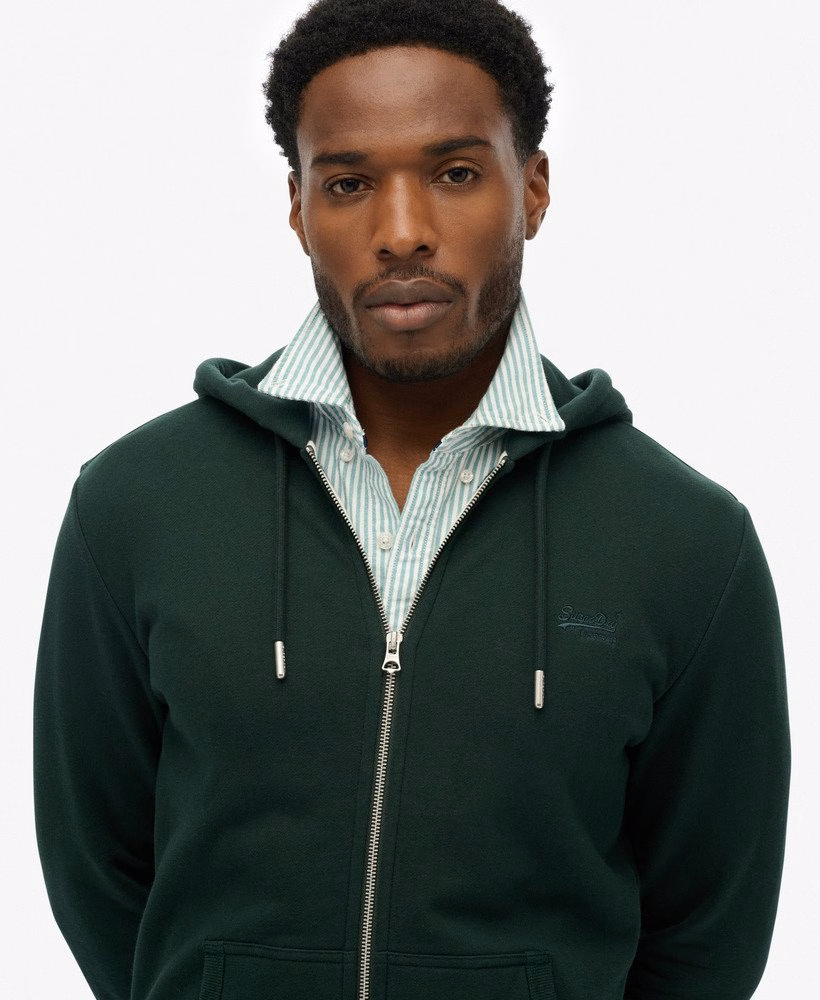 Essential Logo Half Brushed Zip Hoodie