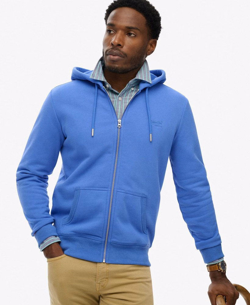 Essential Logo Zip Hoodie Half Brushed