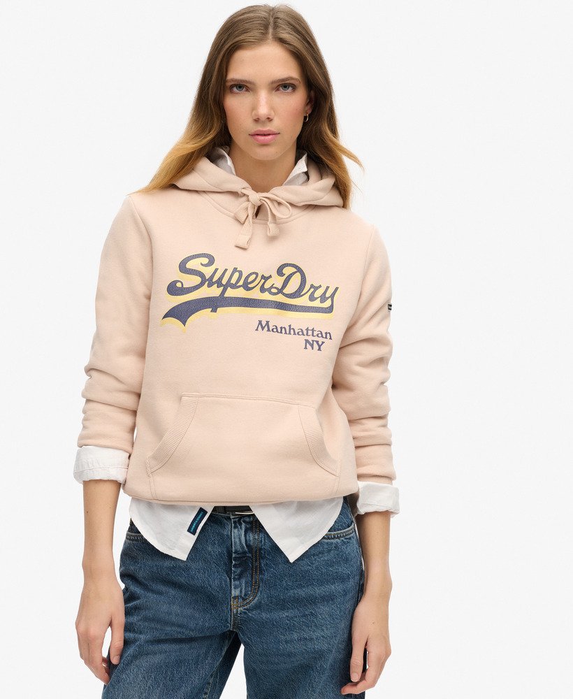 hoodie met grafisch logo en glitters in rose dust.