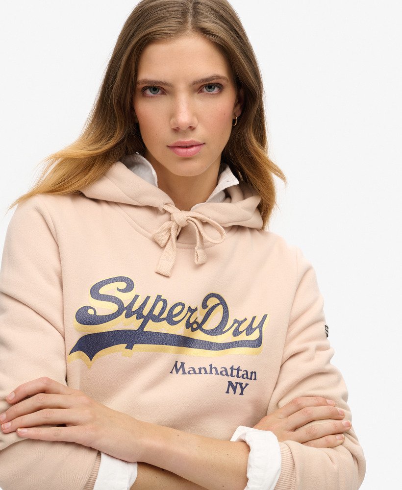 hoodie met grafisch logo en glitters in rose dust.