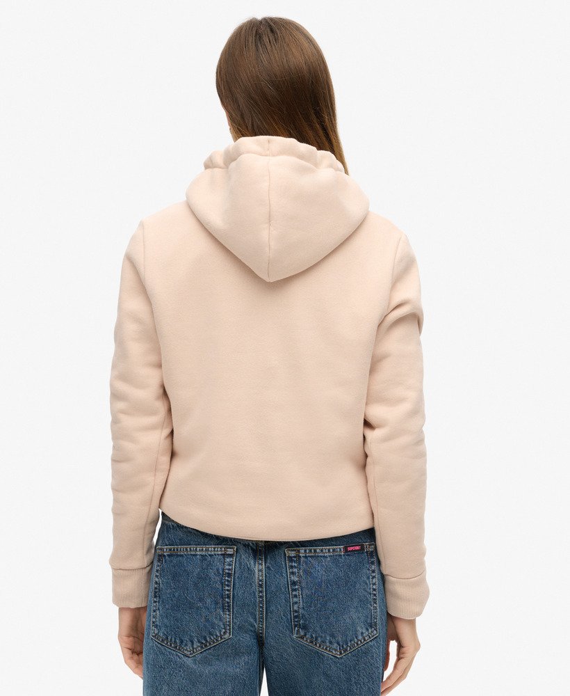 hoodie met grafisch logo en glitters in rose dust.