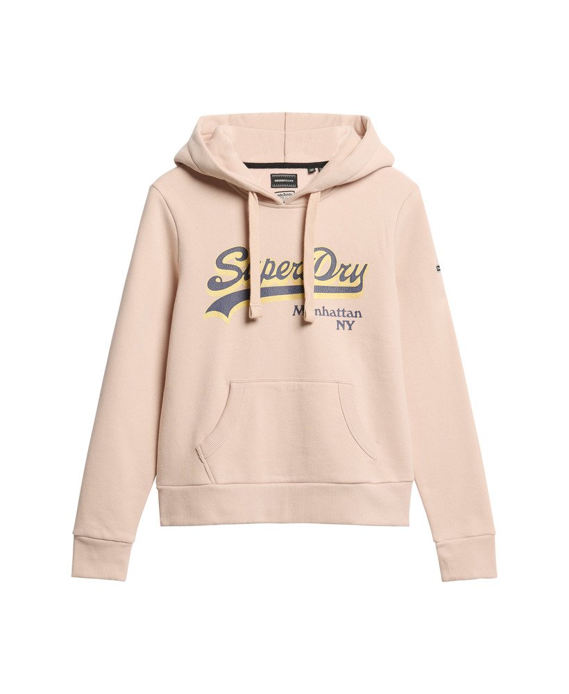 hoodie met grafisch logo en glitters in rose dust.