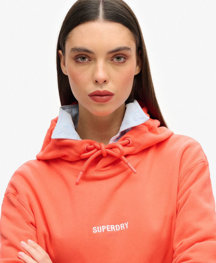 unisex hoodie met micrologo in hyper fire coral