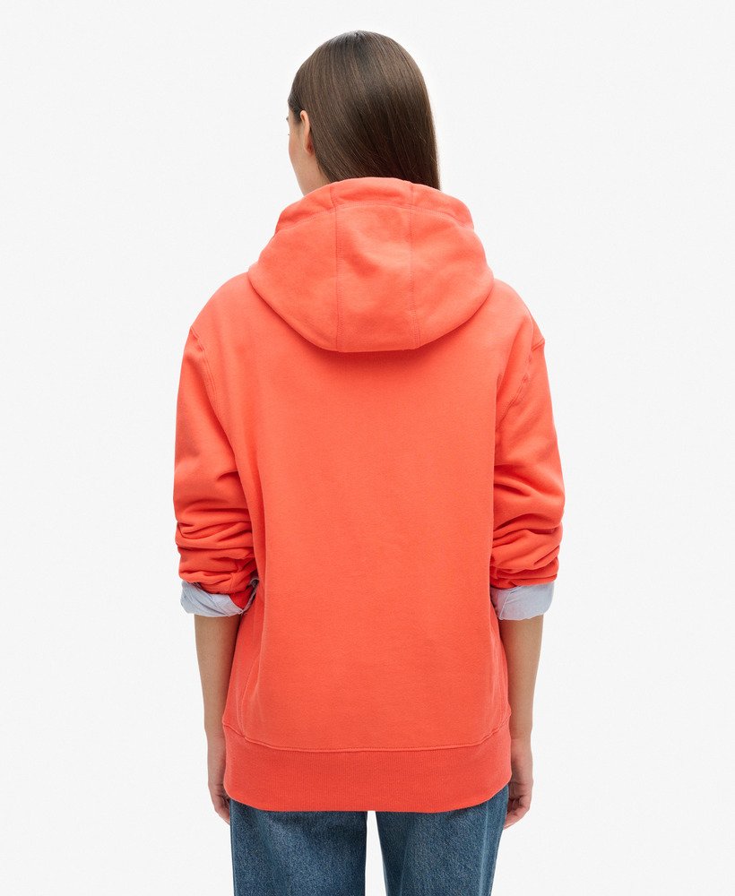 unisex hoodie met micrologo in hyper fire coral