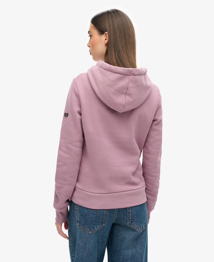 hoodie met vintage japans logo in de kleur dazed lilac.