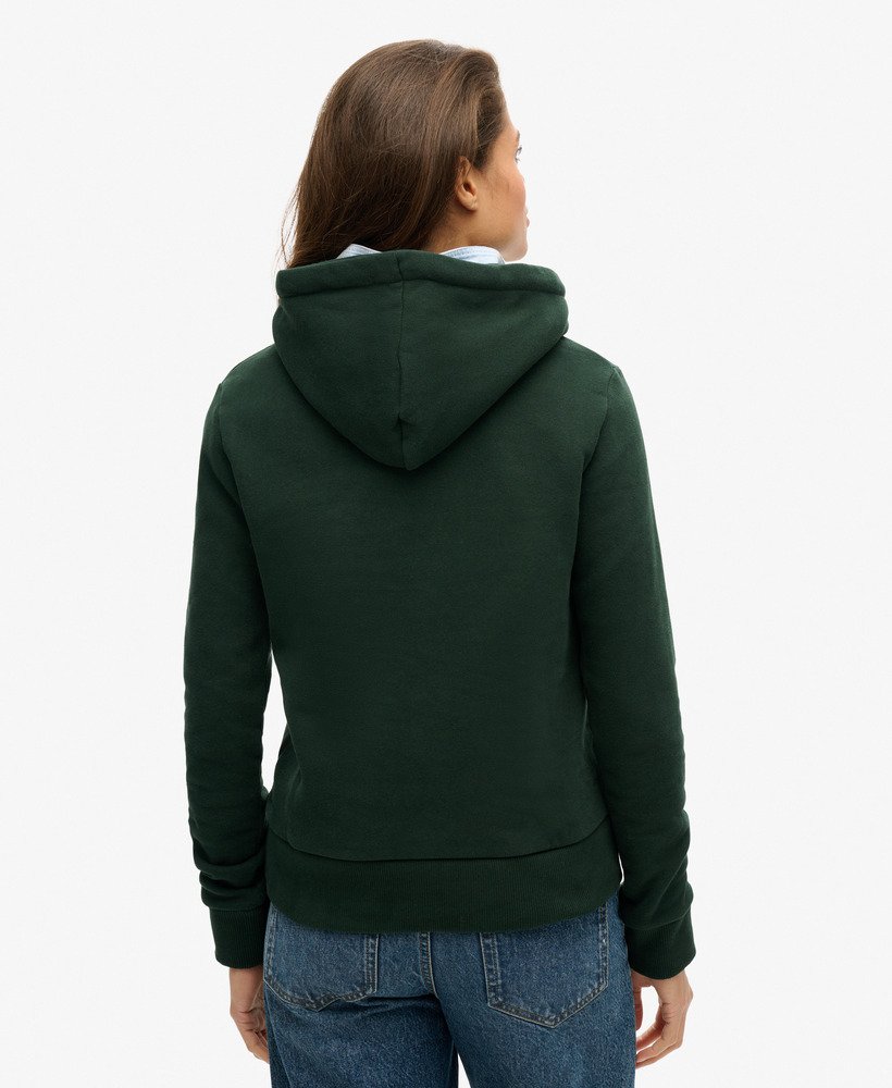 hoodie met reliëf vintage logo in donkergroen academy dark green