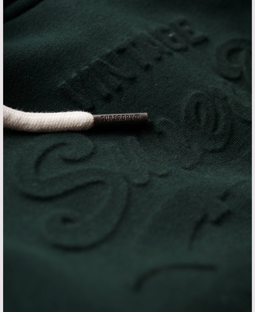 hoodie met reliëf vintage logo in donkergroen academy dark green