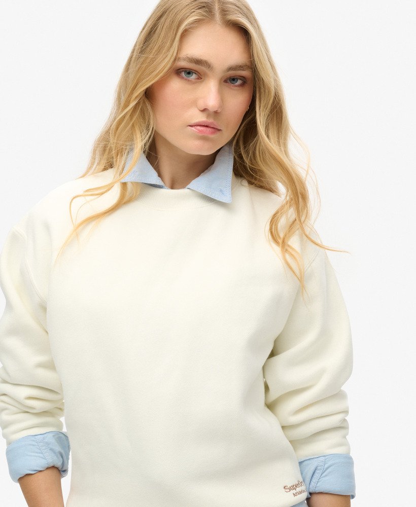 essential logo relaxed fit sweatshirt in off white