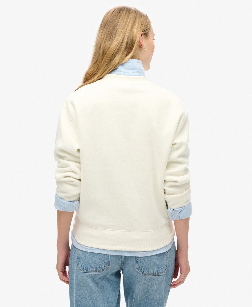 essential logo relaxed fit sweatshirt in off white