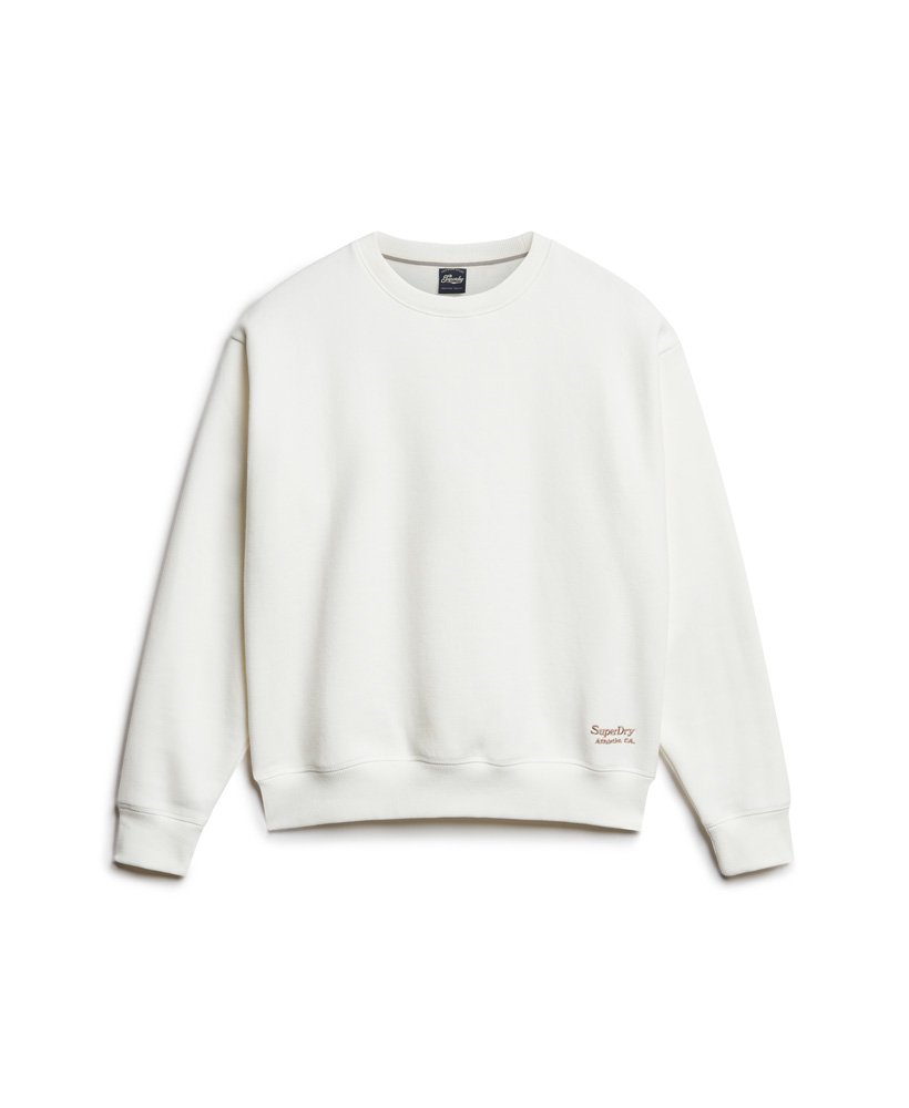 essential logo relaxed fit sweatshirt in off white
