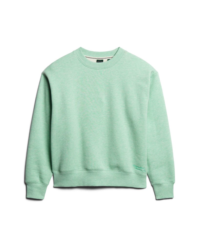 essential logo relaxed fit sweatshirt in mint green marl