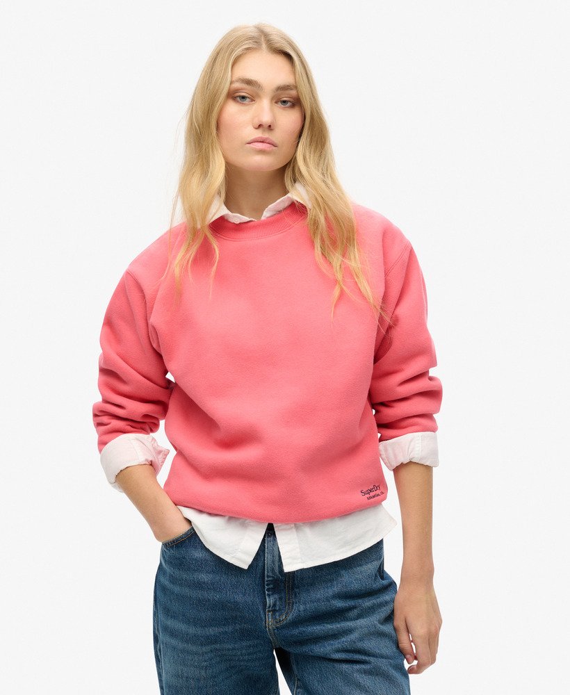 sweatshirt met essential-logo en relaxte pasvorm in campingroze.