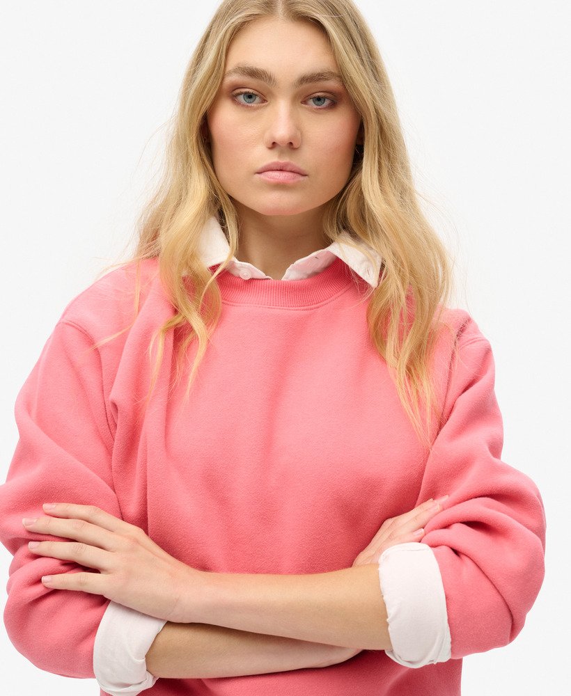 sweatshirt met essential-logo en relaxte pasvorm in campingroze.