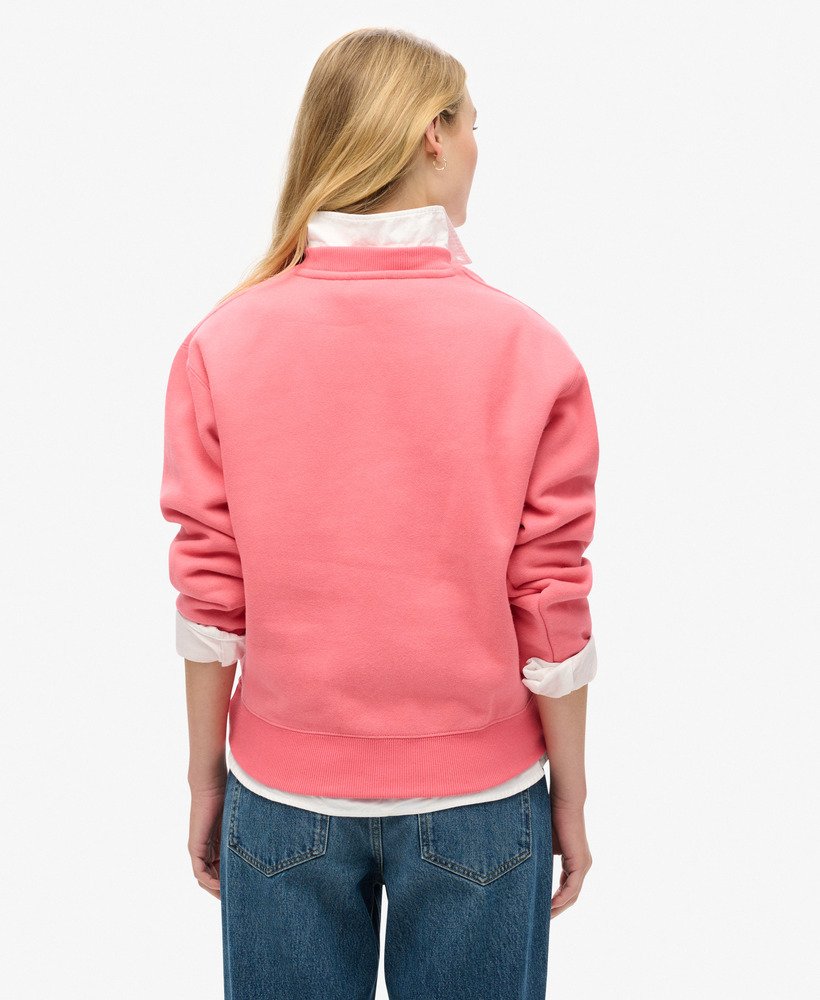 sweatshirt met essential-logo en relaxte pasvorm in campingroze.