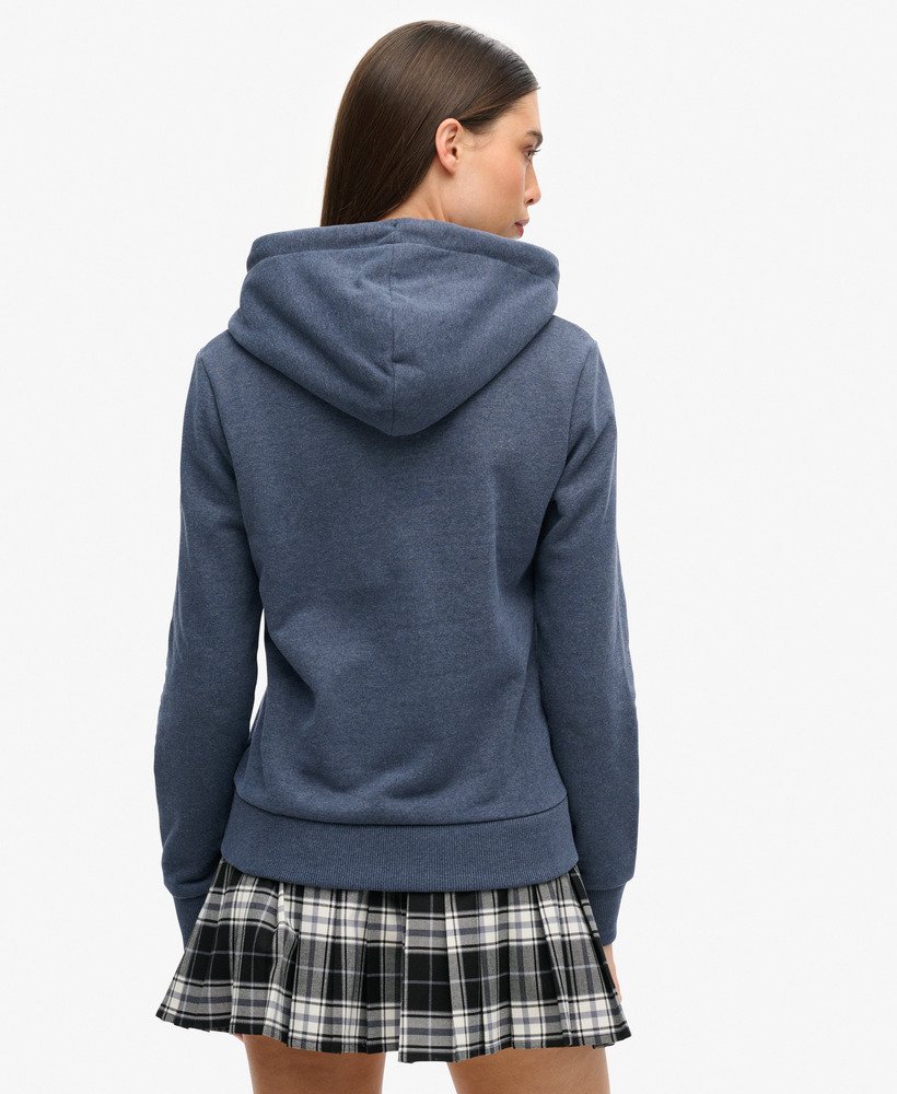 hoodie met vintage logo in tonale kleurstelling in indigo marl.