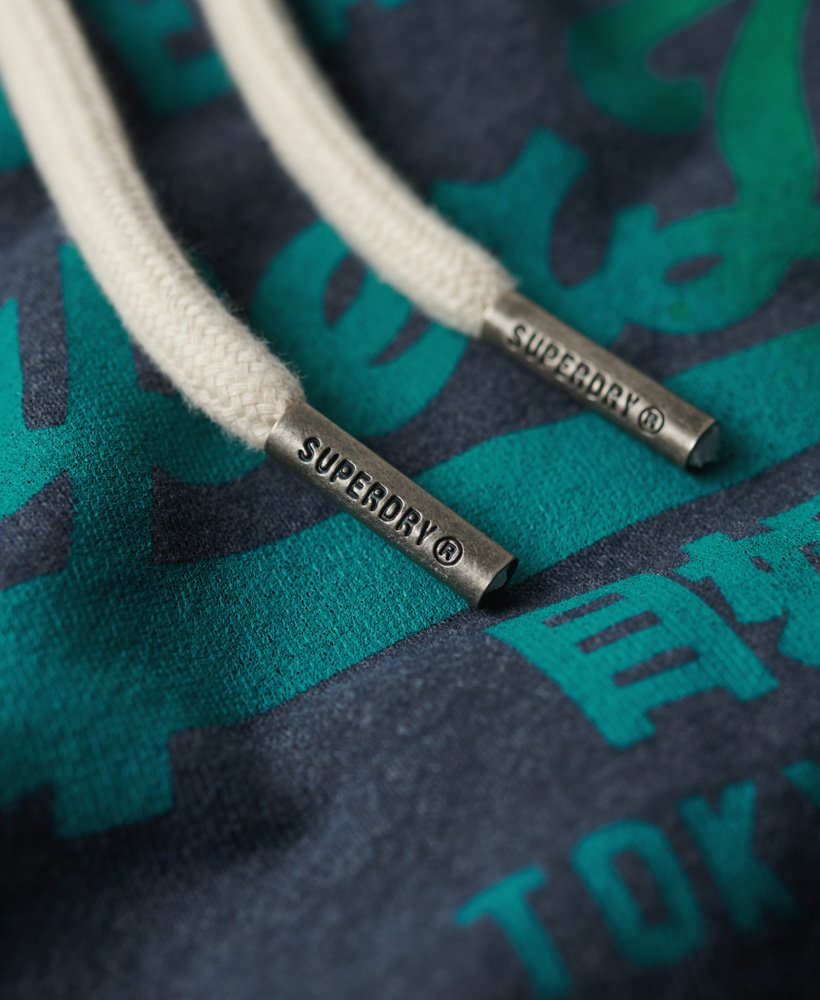 hoodie met vintage logo in tonale kleurstelling in indigo marl.