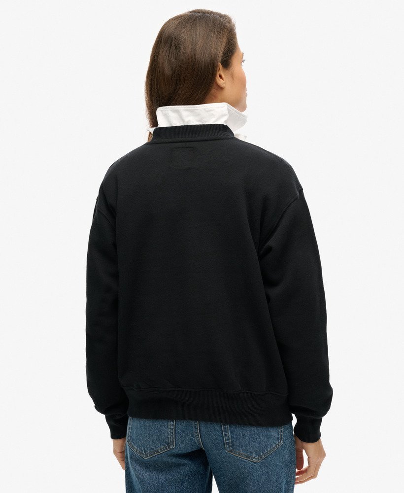 luxe metallic logo sweatshirt in zwart