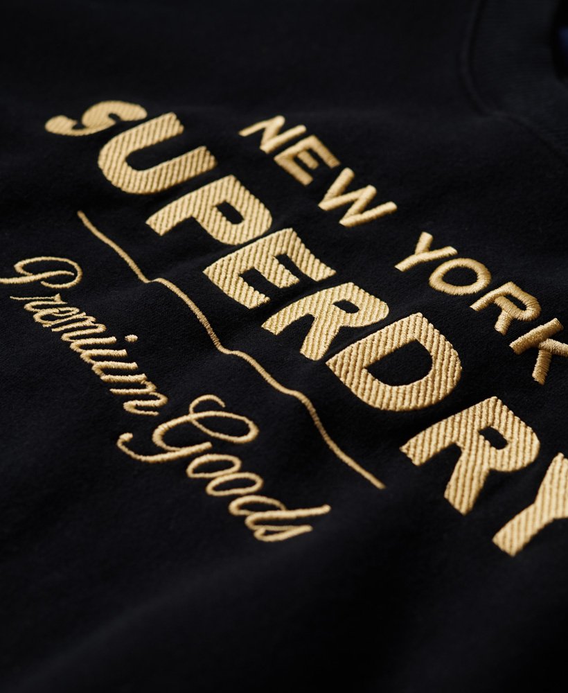 luxe metallic logo sweatshirt in zwart