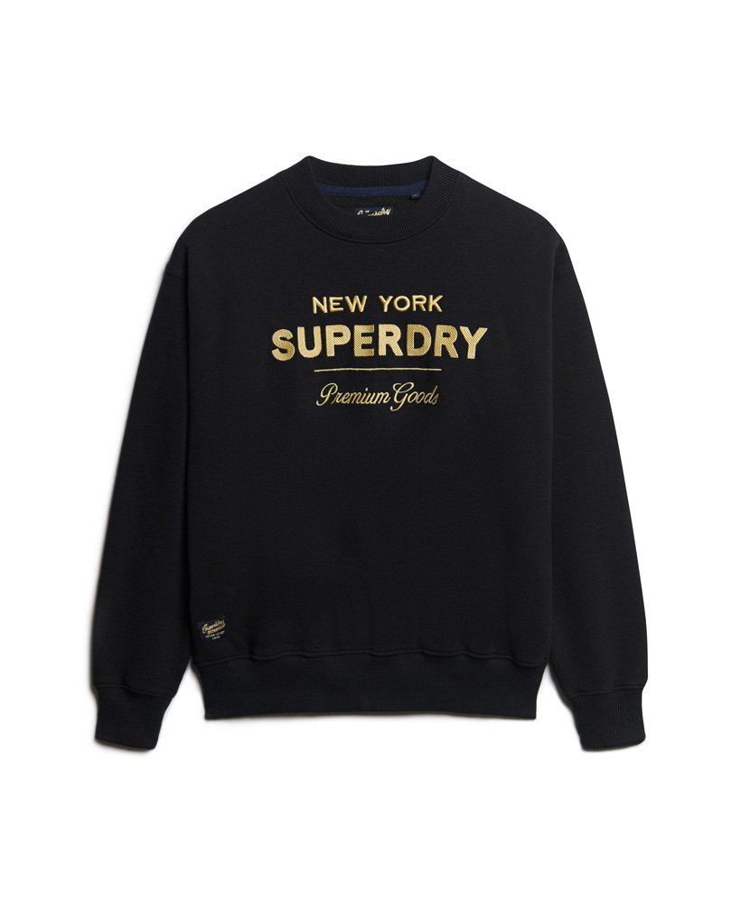 luxe metallic logo sweatshirt in zwart