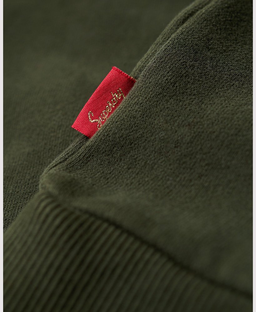 hoodie met archiefscript-print in olijfgroen verkrijgbaar bij surplus goods.
