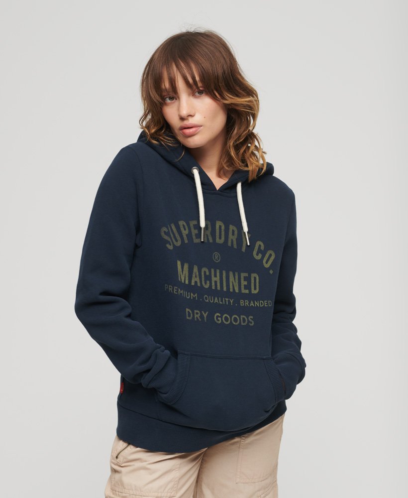 hoodie met archive script-graphic in eclipse navy