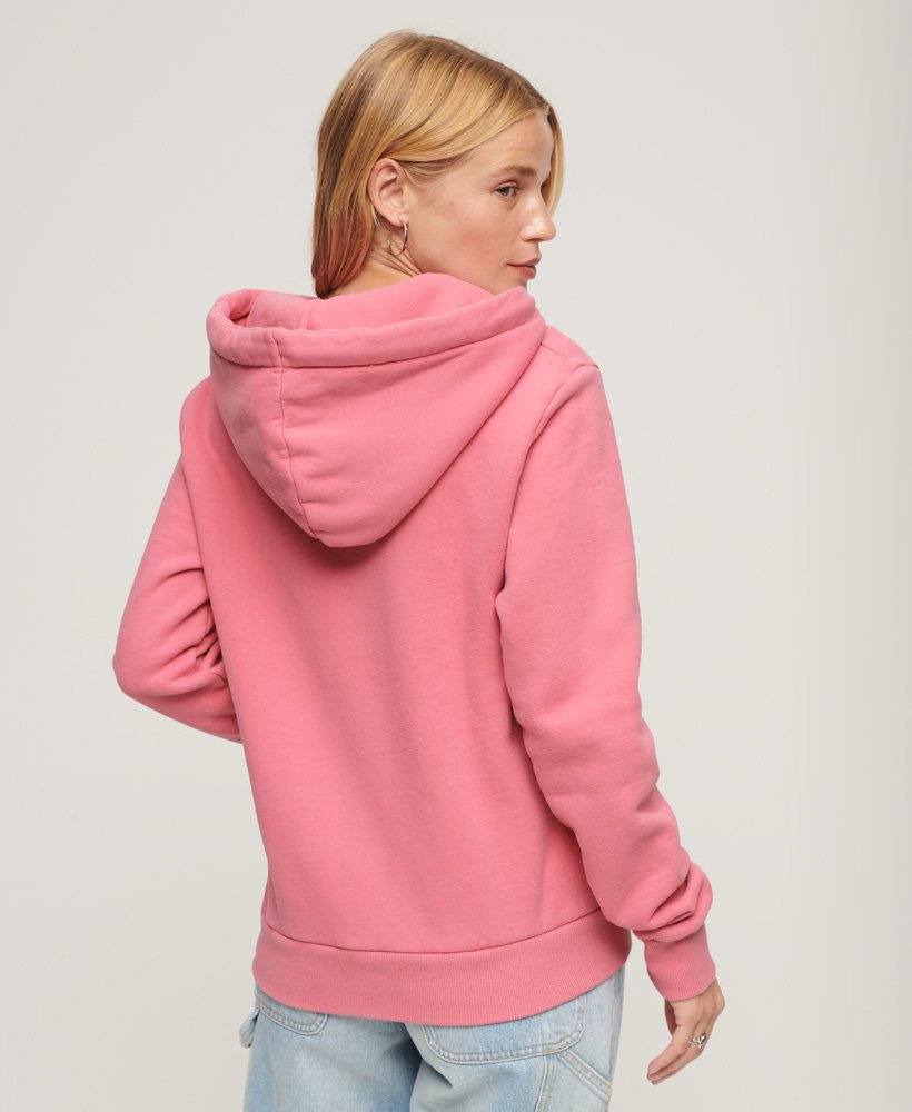 hoodie met archiefscriptprint in suikerroze.