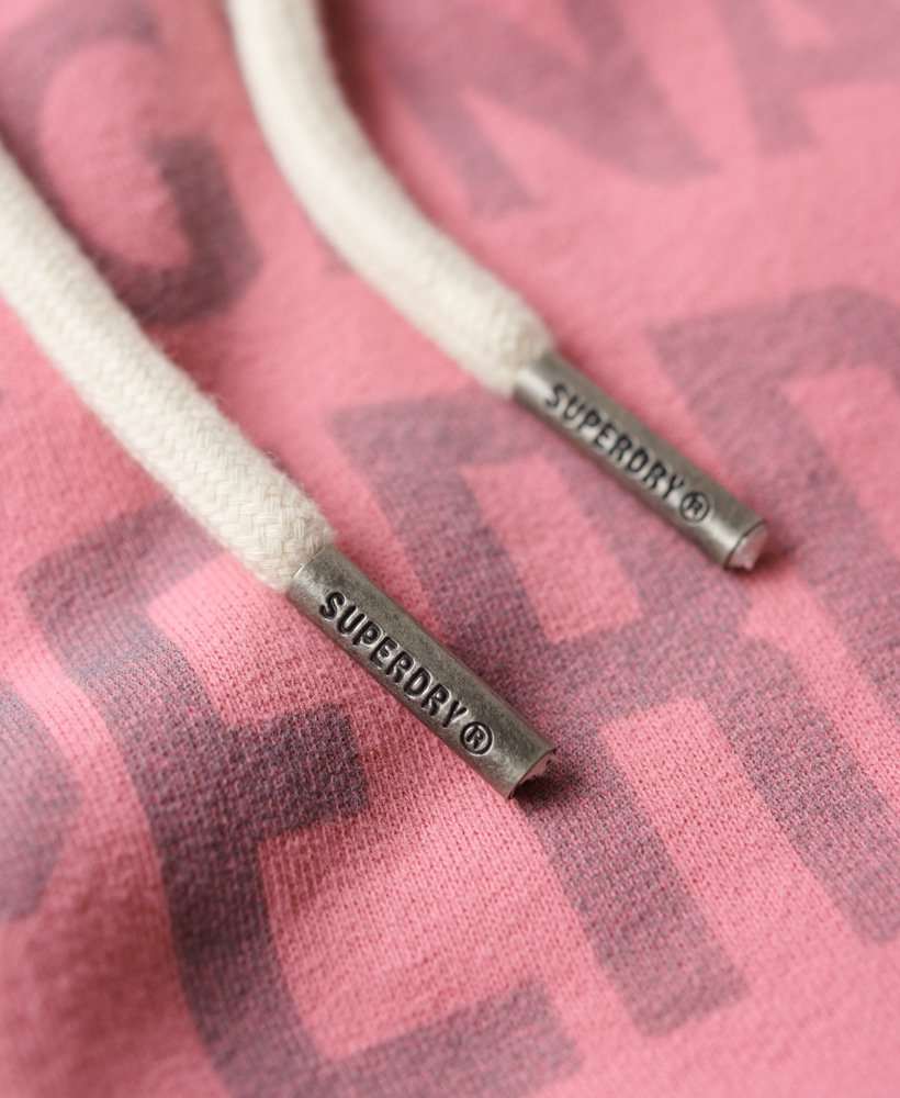 hoodie met archiefscriptprint in suikerroze.