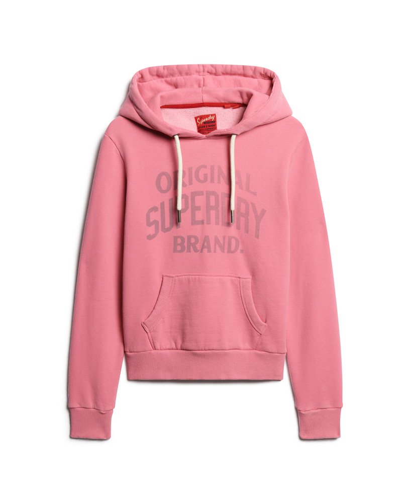 hoodie met archiefscriptprint in suikerroze.