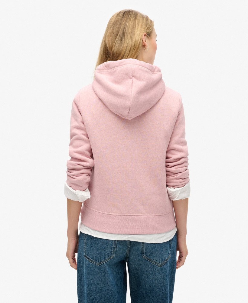 essential logo hoodie in la soft pink marl