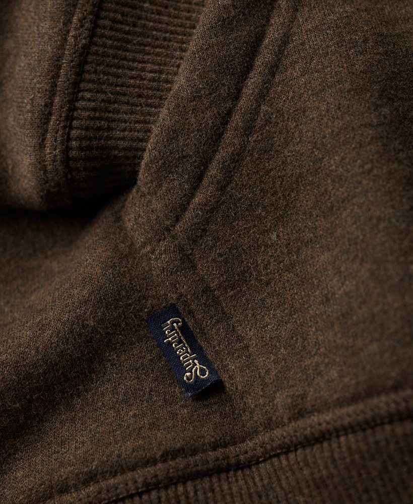 essential logo hoodie in donkerbruin gemêleerd