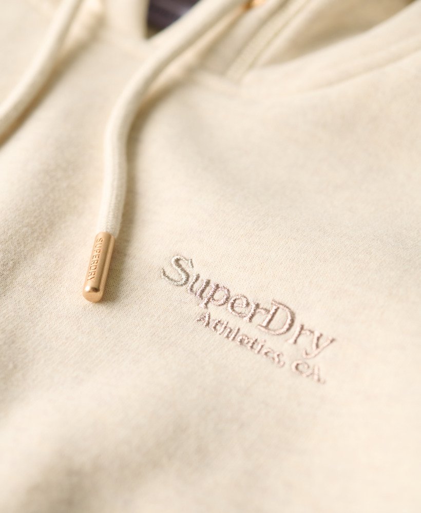 essential logo hoodie in light oat marl