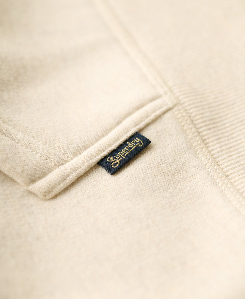 essential logo hoodie in light oat marl