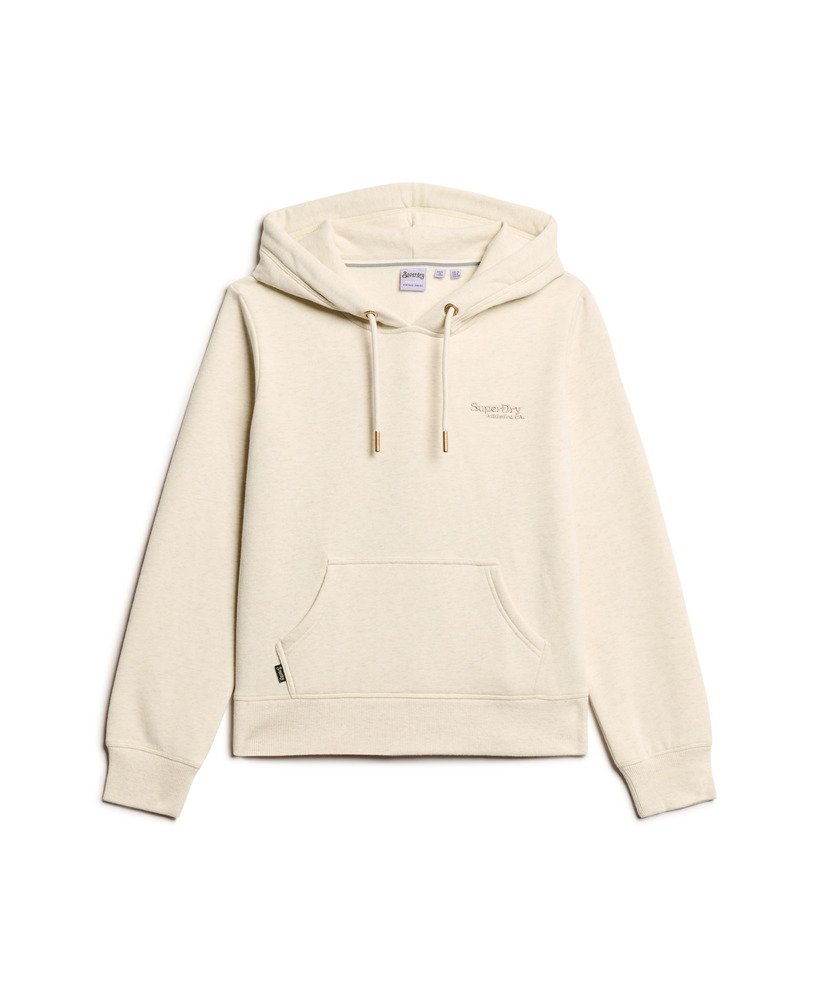essential logo hoodie in light oat marl