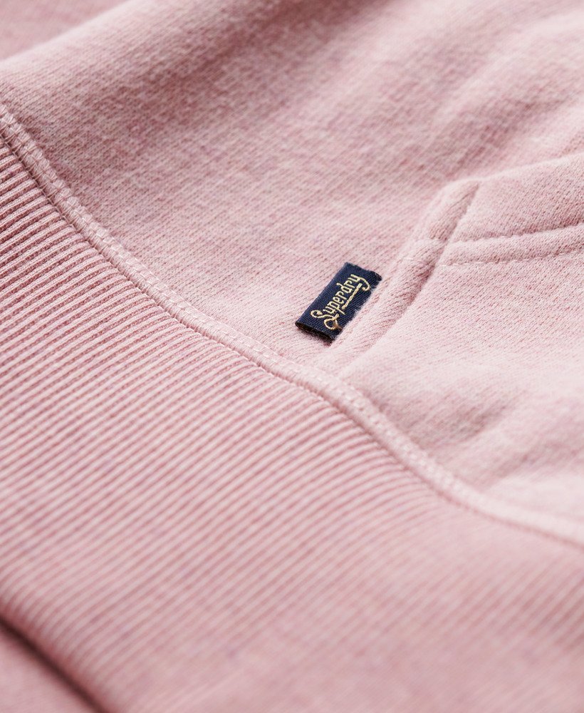 essential logo zip hoodie in la soft pink marl