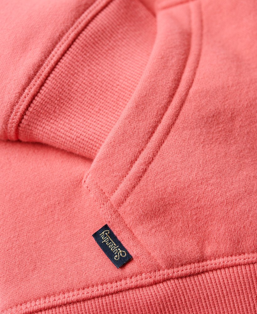 essential logo zip hoodie in camping pink