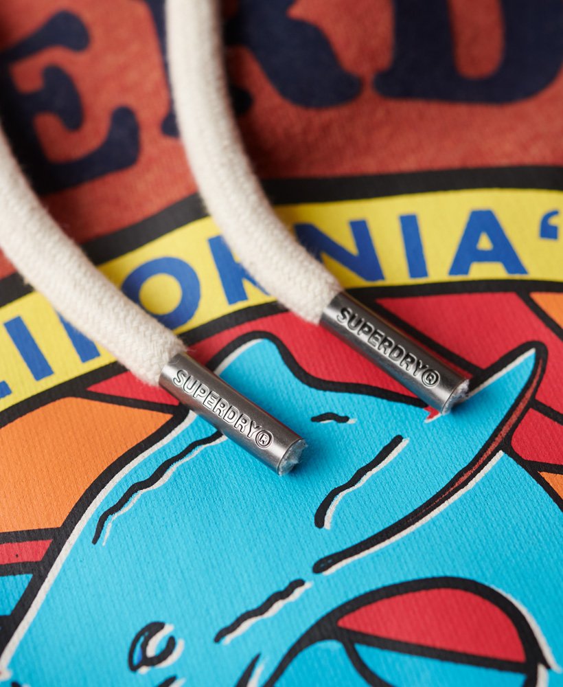 hoodie met reisansichtkaartprint in gemêleerd oranje.
