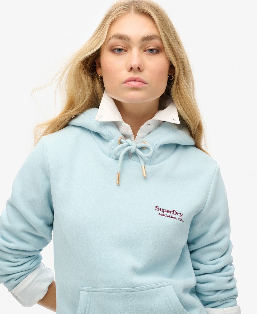essential logo hoodie in winter sky blue