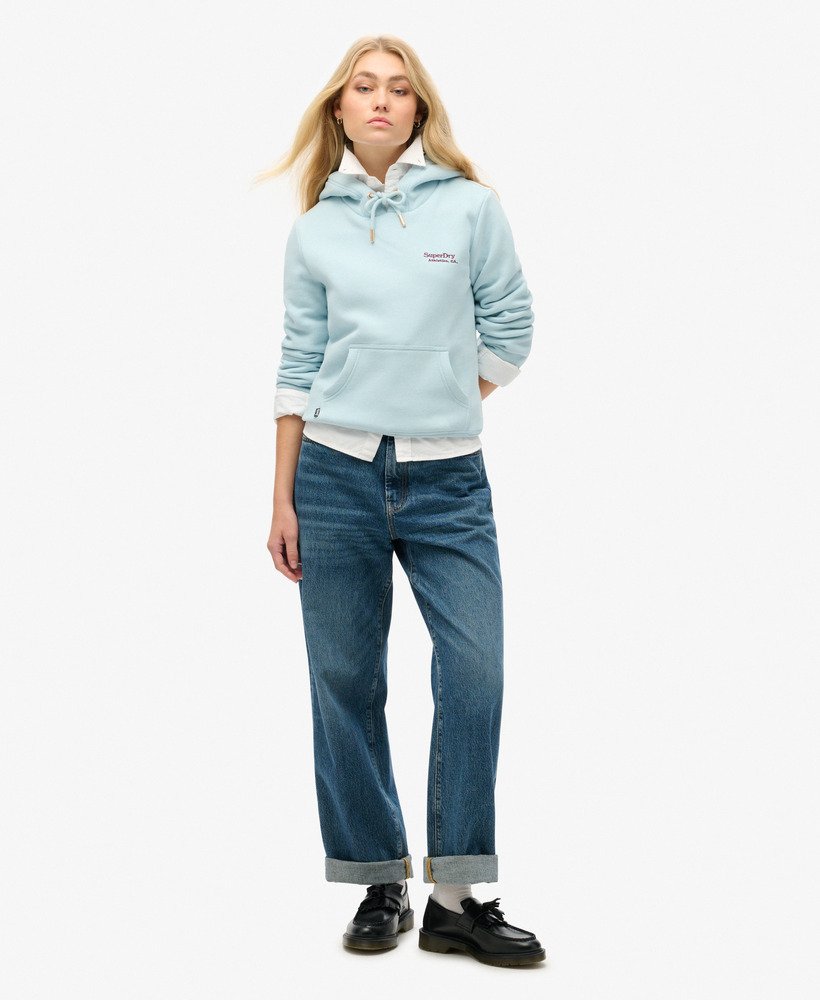 essential logo hoodie in winter sky blue